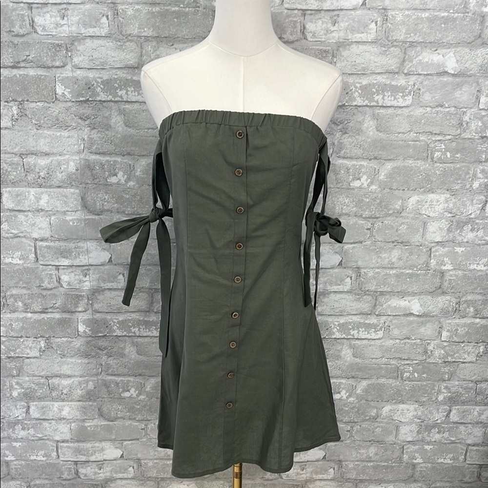 Sage the Label safari off the shoulder mini dress